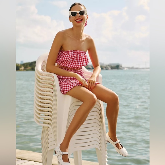 NWT Anthropologie Mable Gingham Smocked Set Size Medium - Picture 3 of 11